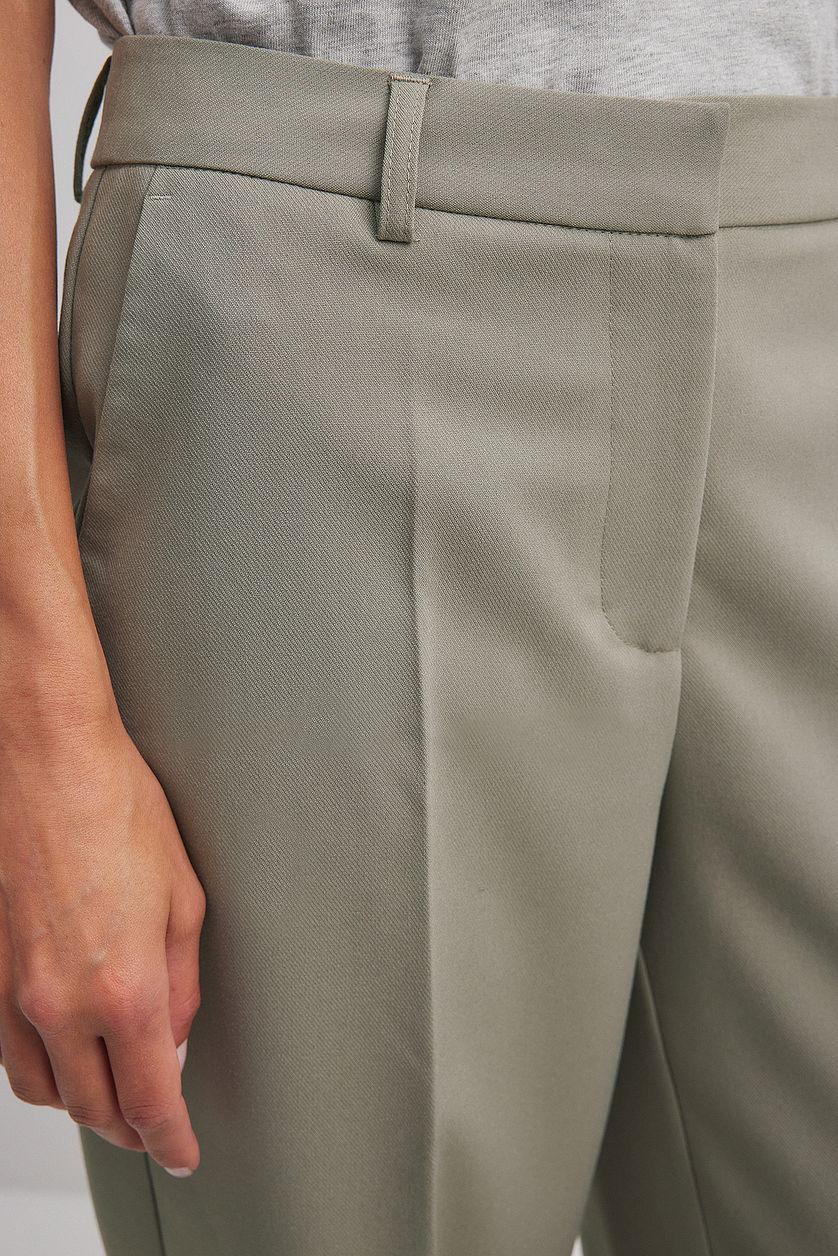 Fold Up Mid Waist Pants Product Image