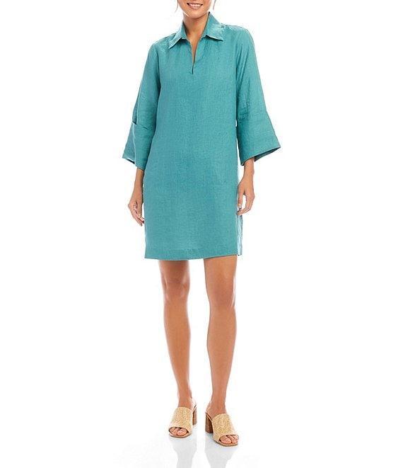 Karen Kane Point Collar Wide Cuffed Sleeve Shift Dress Product Image