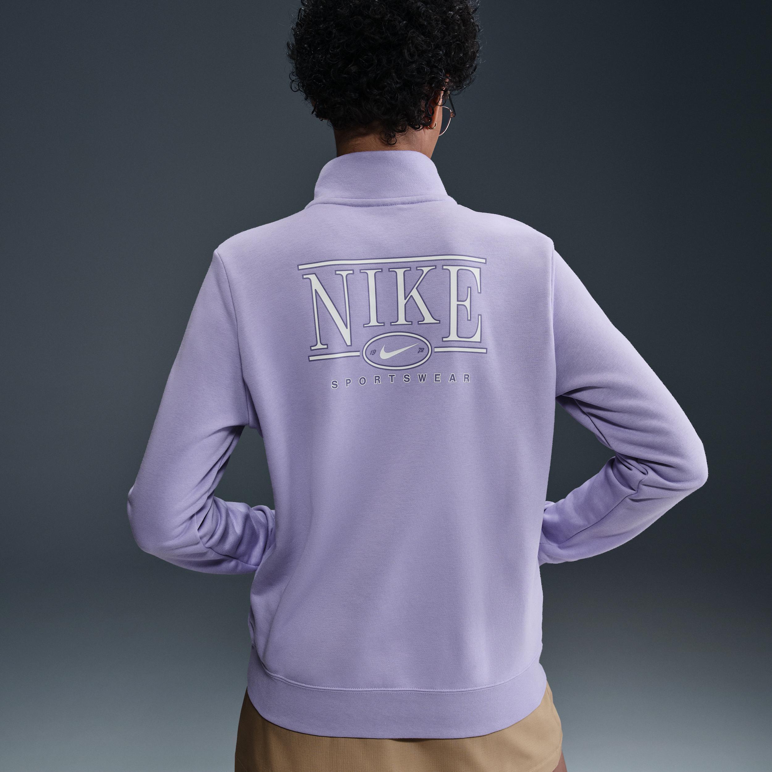 Women's Nike Sportswear Club Fleece Mock-Neck 1/2-Zip Graphic Top Product Image