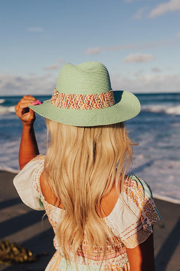 Retreat Yourself Raffia Hat In Mint Product Image