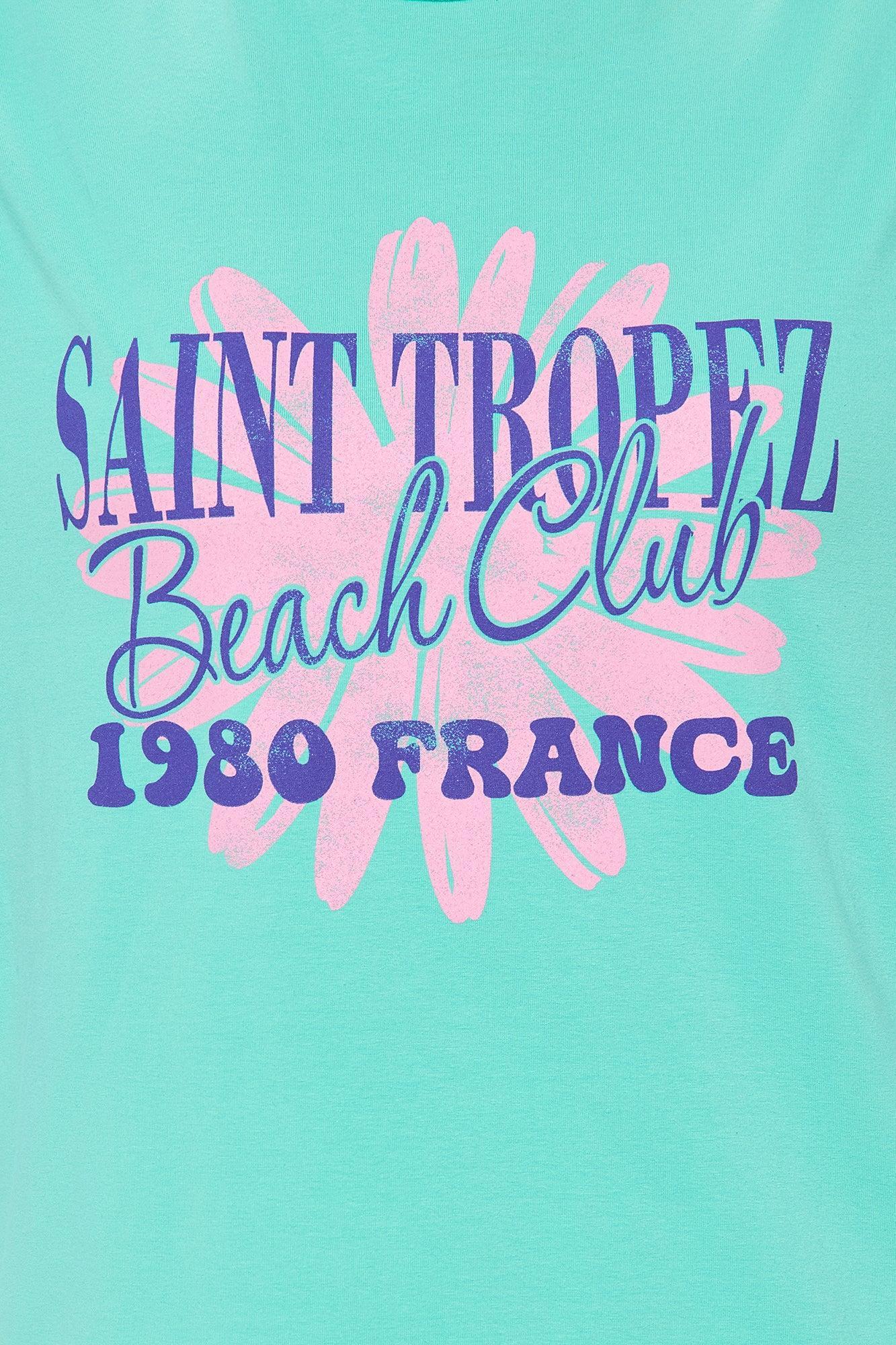 St. Tropez Beach Club Oversize  Short Set - Mint Product Image