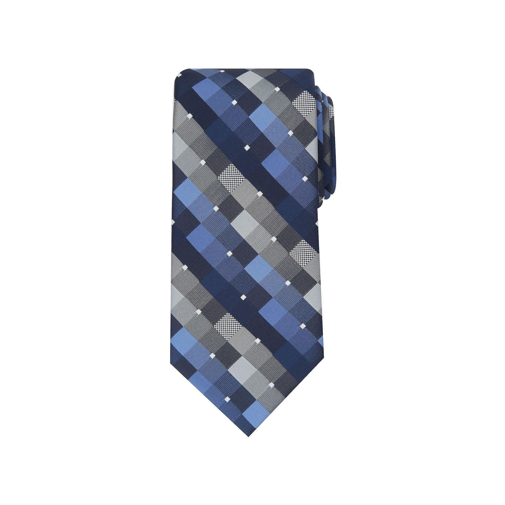 Men's Bespoke Geometric Tie, Blue Provinte Product Image