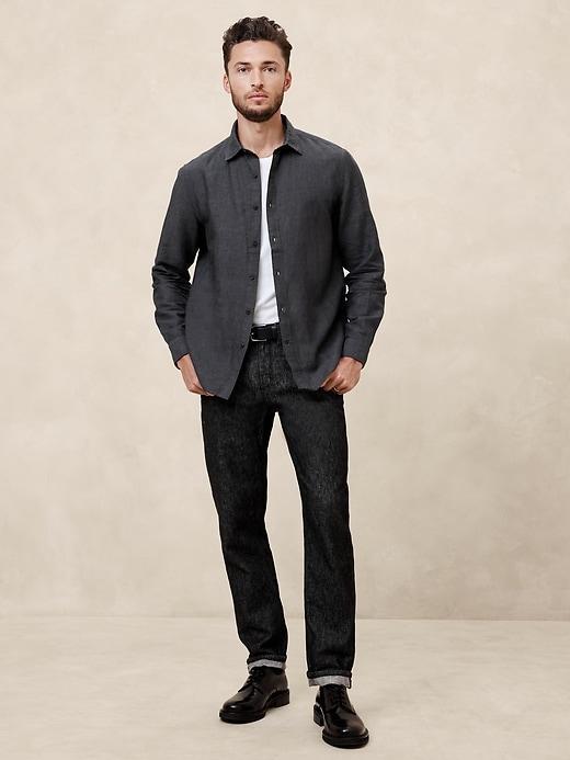 Slim Linen-Blend Shirt Product Image