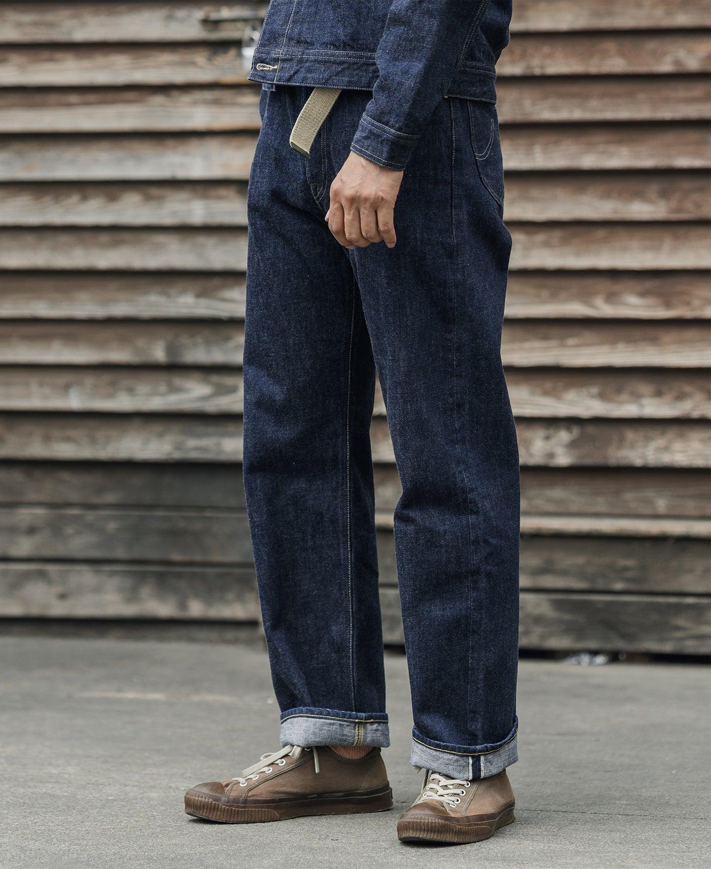 WWII Simplified Model Cowboy Selvedge Denim Jeans Product Image