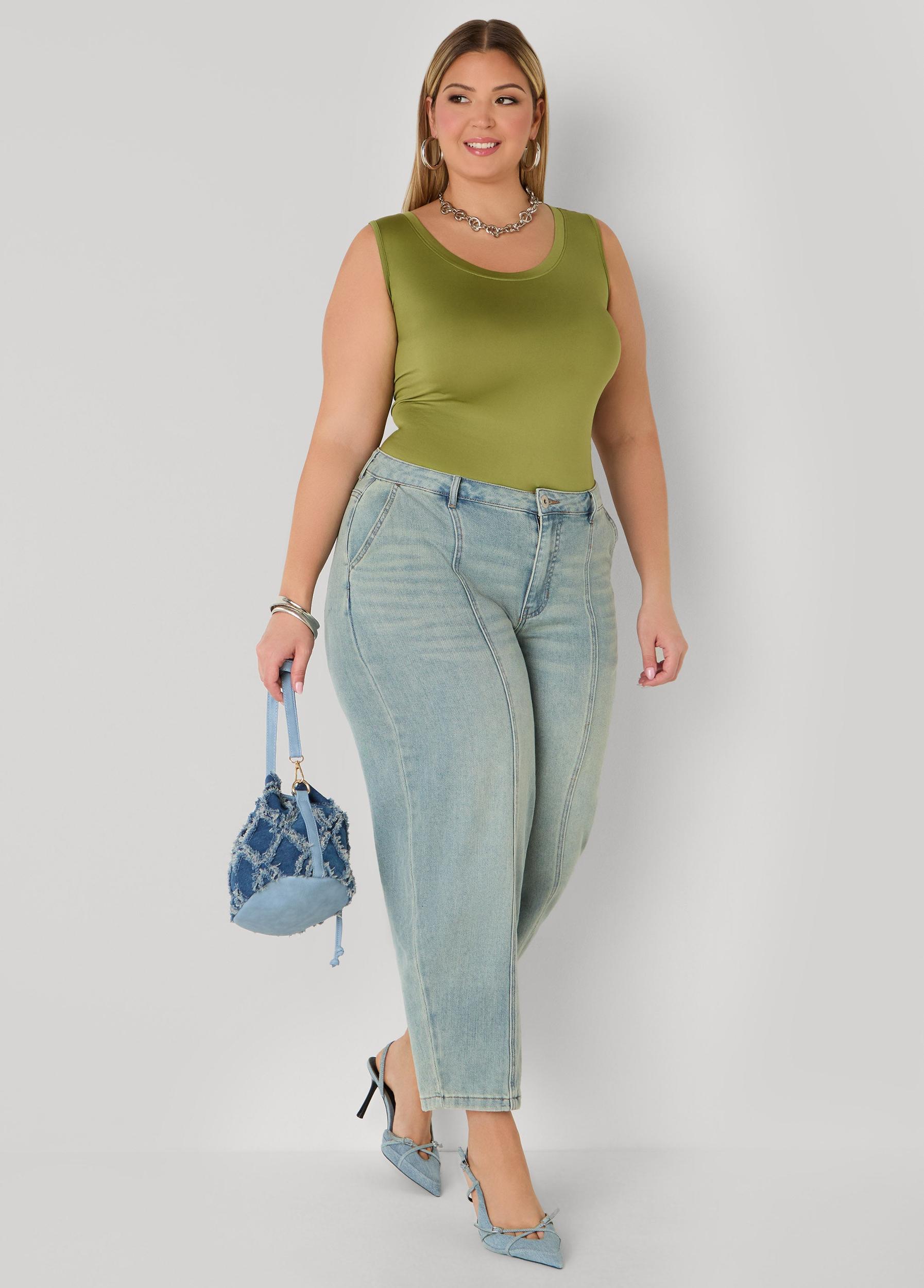 Seam Detailed Straight Leg Jeans Product Image
