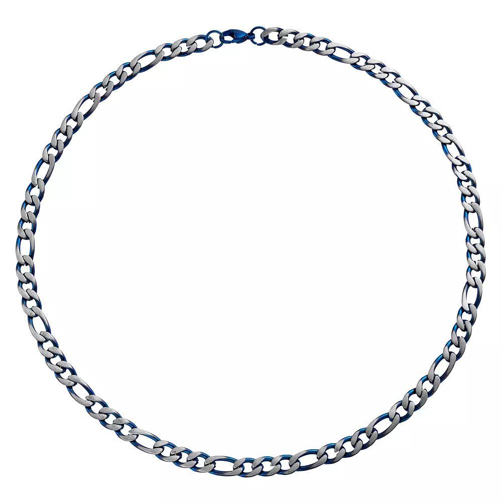 Kristen Kesho Stainless Steel Blue Plated Figaro Chain Necklace, Men's, Size: 22" Product Image