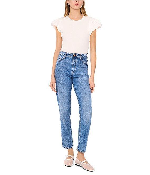 1. STATE Knit Crew Neckline Short Tulip Sleeve Tee Product Image