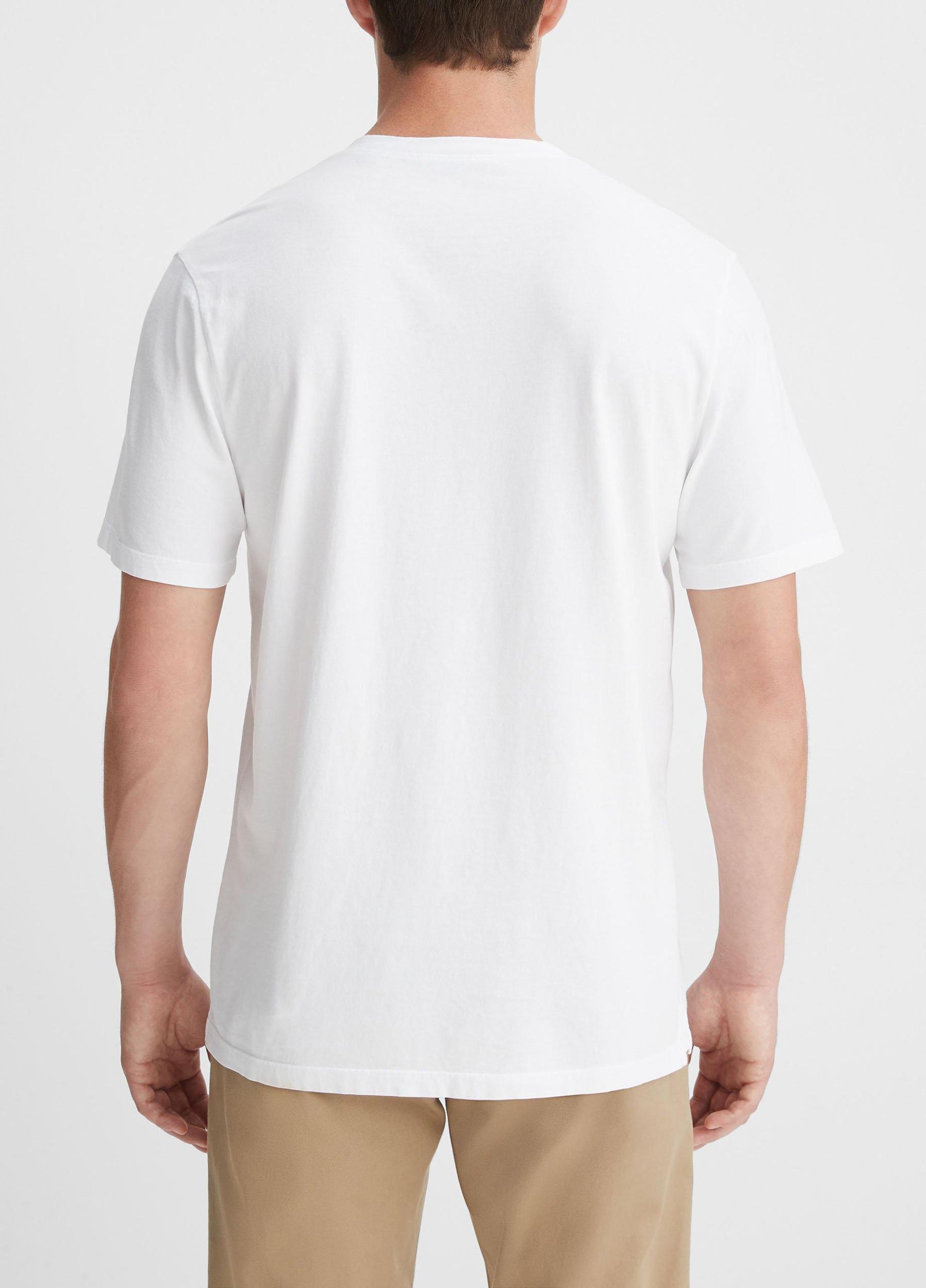 Mens Garment Dye Short Sleeve V-Neck T-Shirt, True Black, Size L Vince Product Image