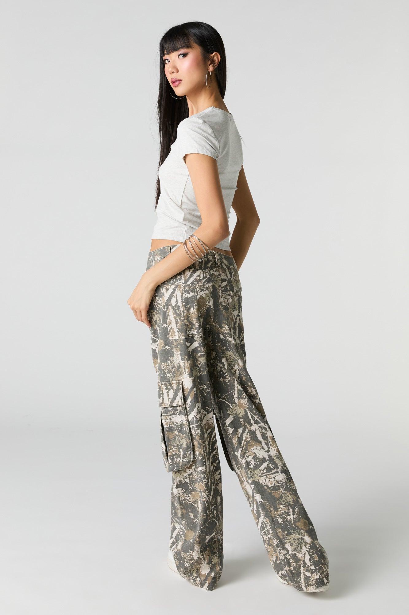 Stretch Denim Low Rise Baggy Cargo Jean Female Product Image