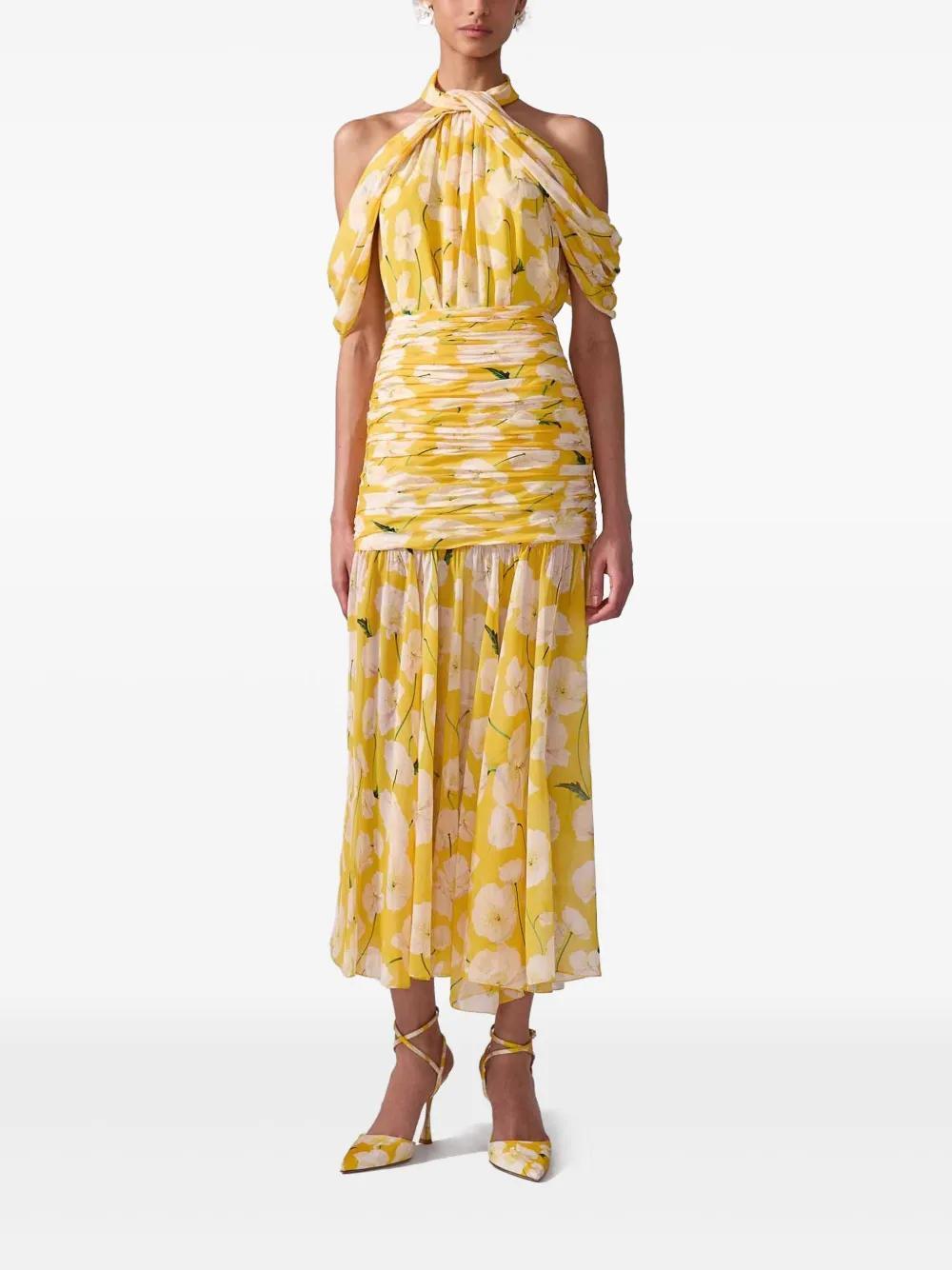floral-print chiffon midi skirt Product Image