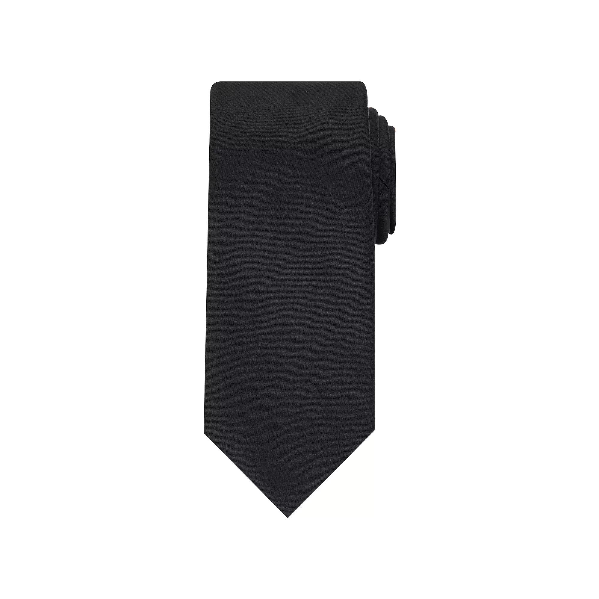 Men's Bespoke Solid Sateen Tie, Black Sateen Product Image
