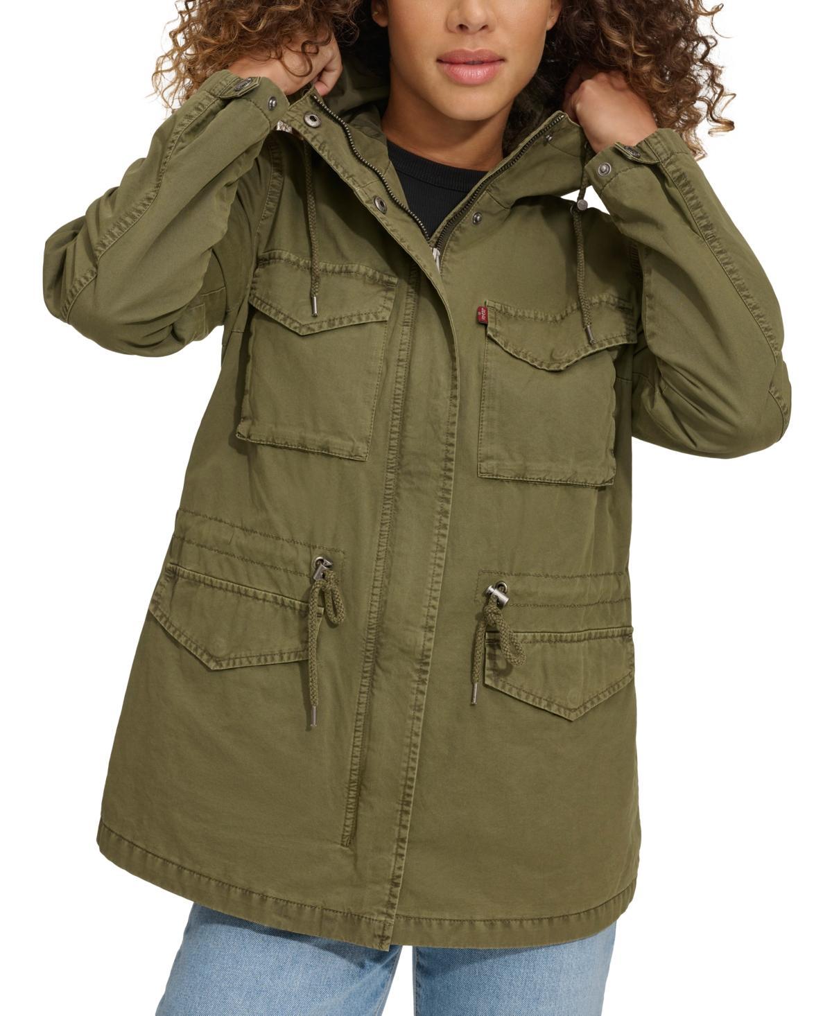 Women's Levi's® Lightweight Hooded Anorak Military Jacket, Size: Large, Green Product Image