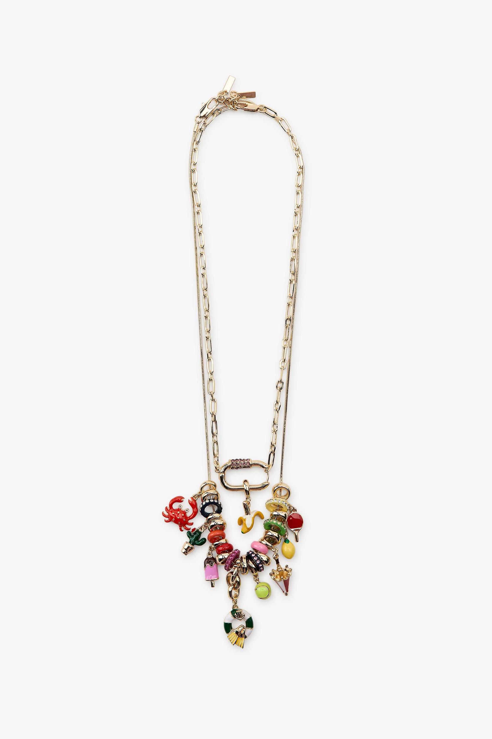 PACK OF 2 METAL CHARM NECKLACES Product Image