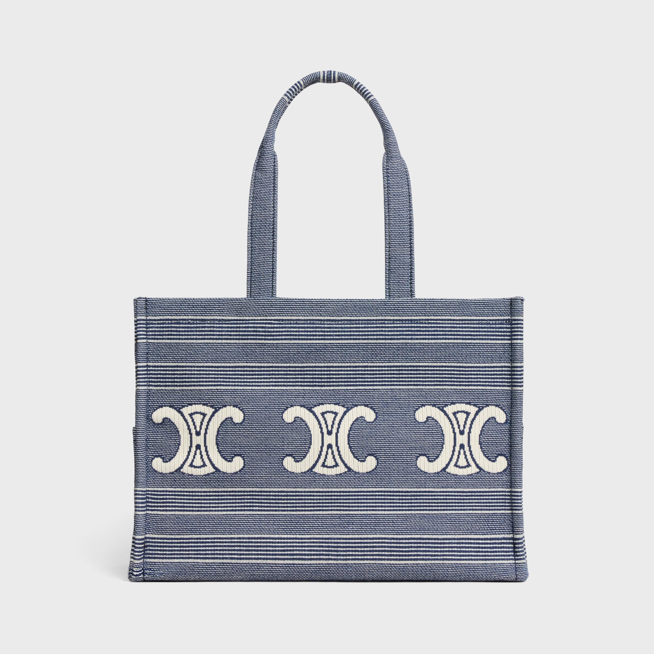 Large Cabas Thais IN Striped Textile With Triomphe Product Image