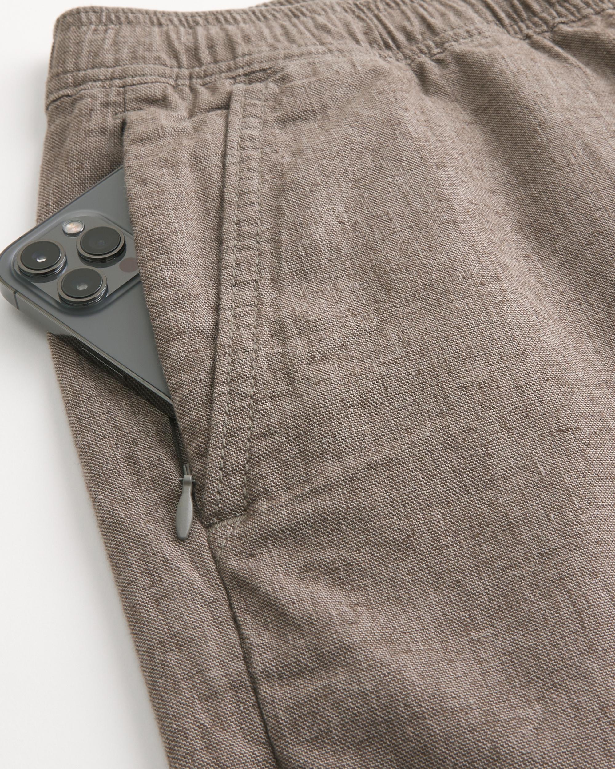 Linen-Blend Jogger Shorts 7" Product Image