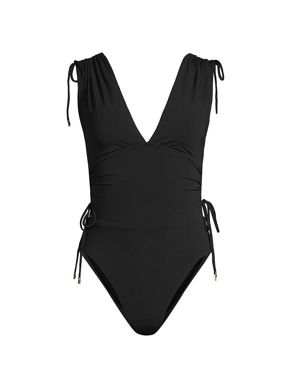 Womens Aubrey Plunging V-Neck One-Piece Swimsuit Product Image