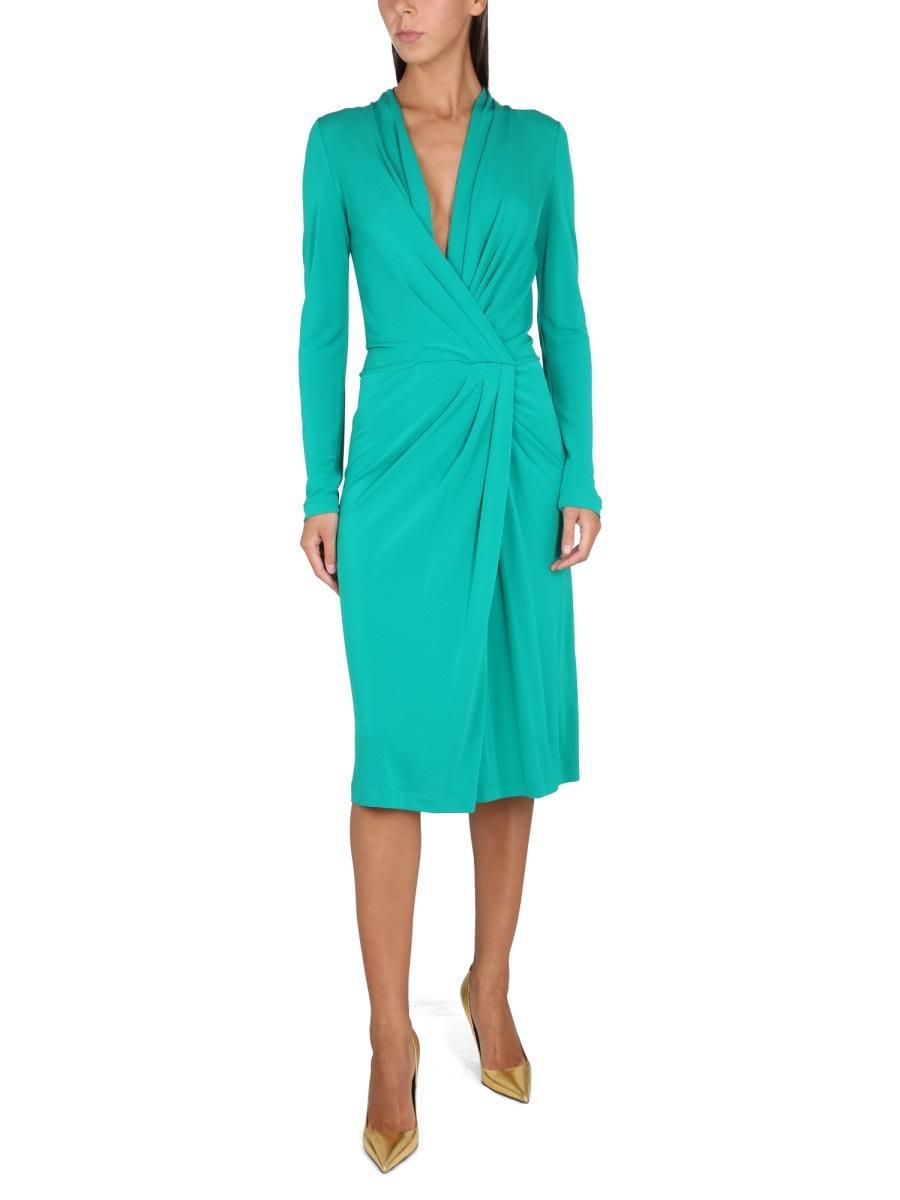 ALBERTA FERRETTI V-neck Dress In Green Product Image
