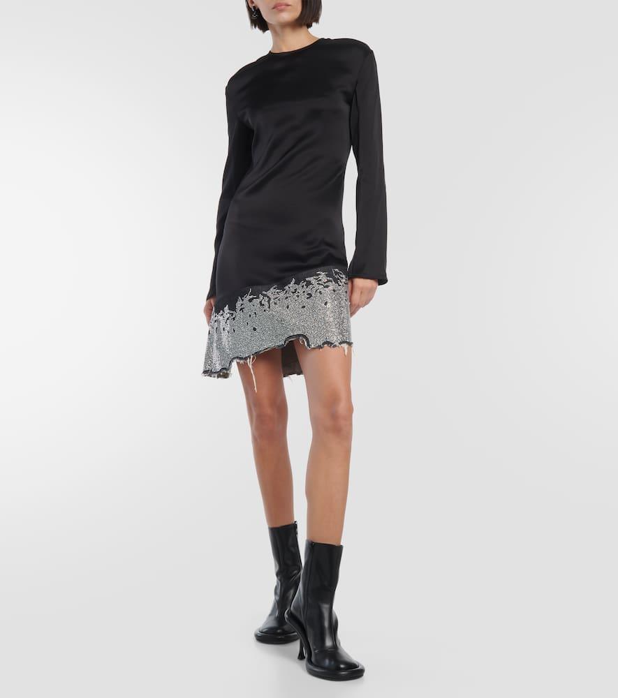 JW ANDERSON Deconstructed Satin Minidress In Black Product Image