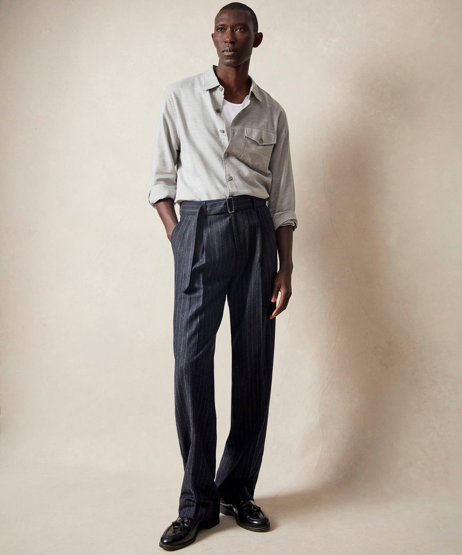 Italian Wool Self Belt Trouser Product Image