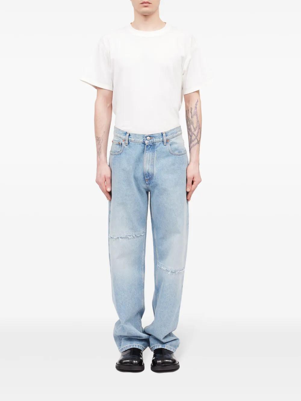 distressed-effect straight-leg jeans Product Image