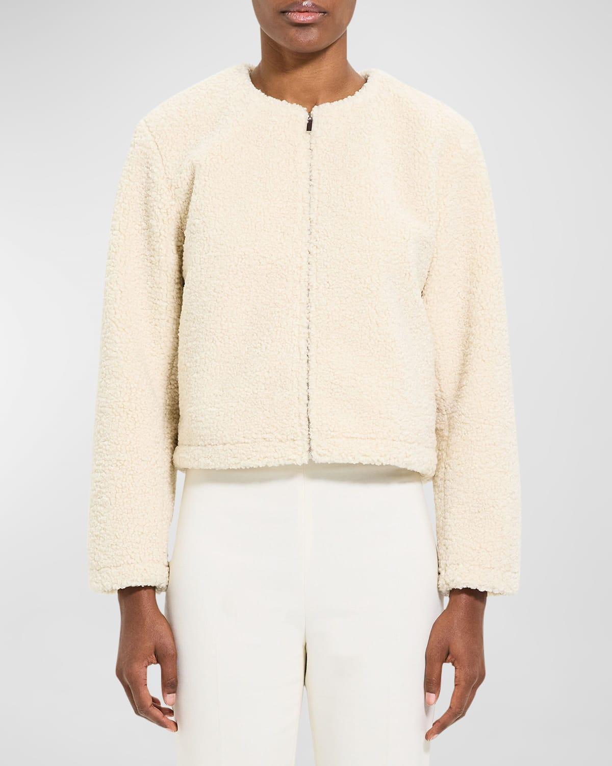 Womens Fleece Crewneck Jacket Product Image