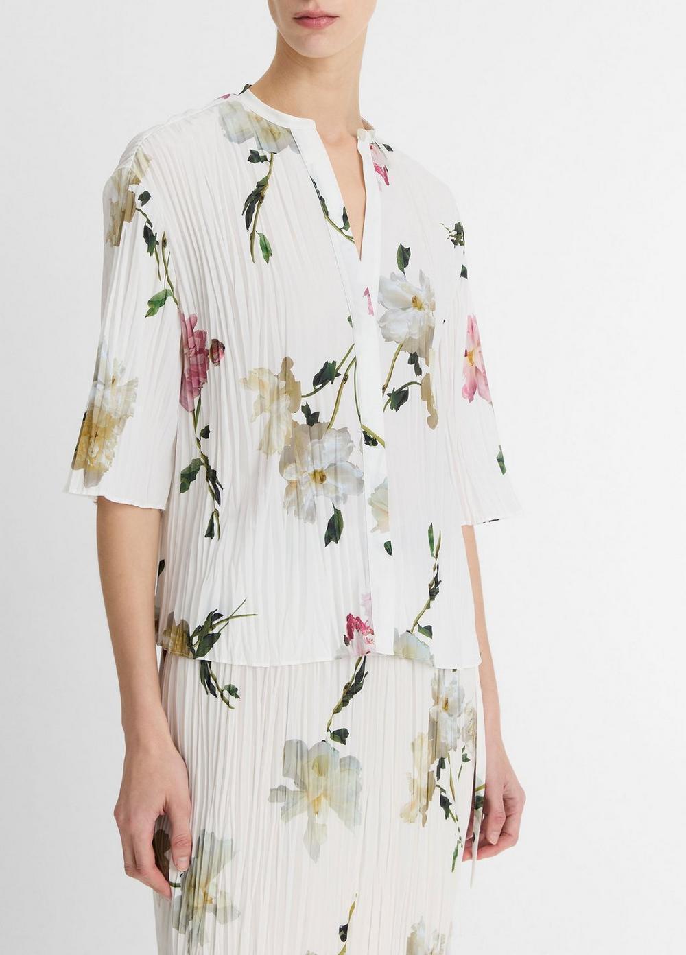 Wilted Peony Pleated Blouse Product Image