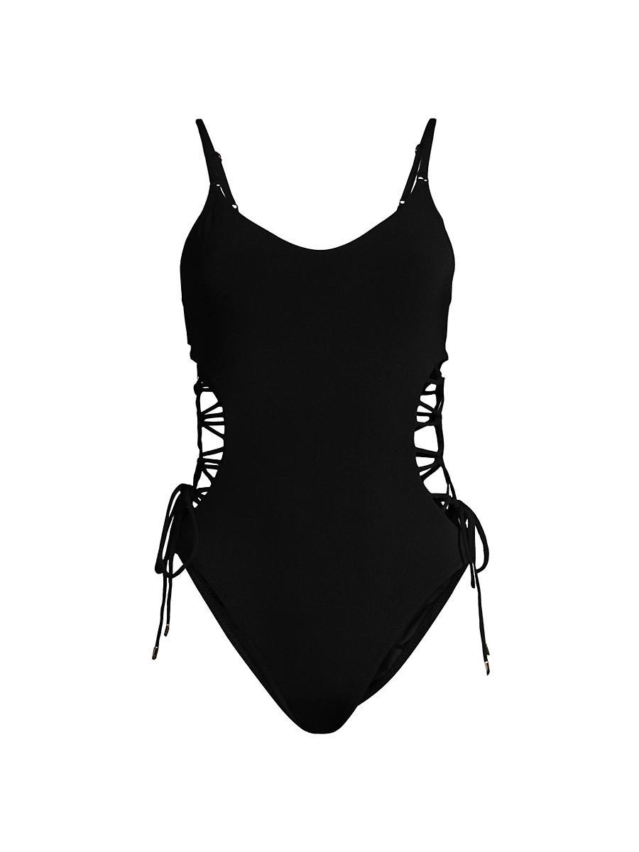 Womens Aubrey Lace-Up One-Piece Swimsuit Product Image