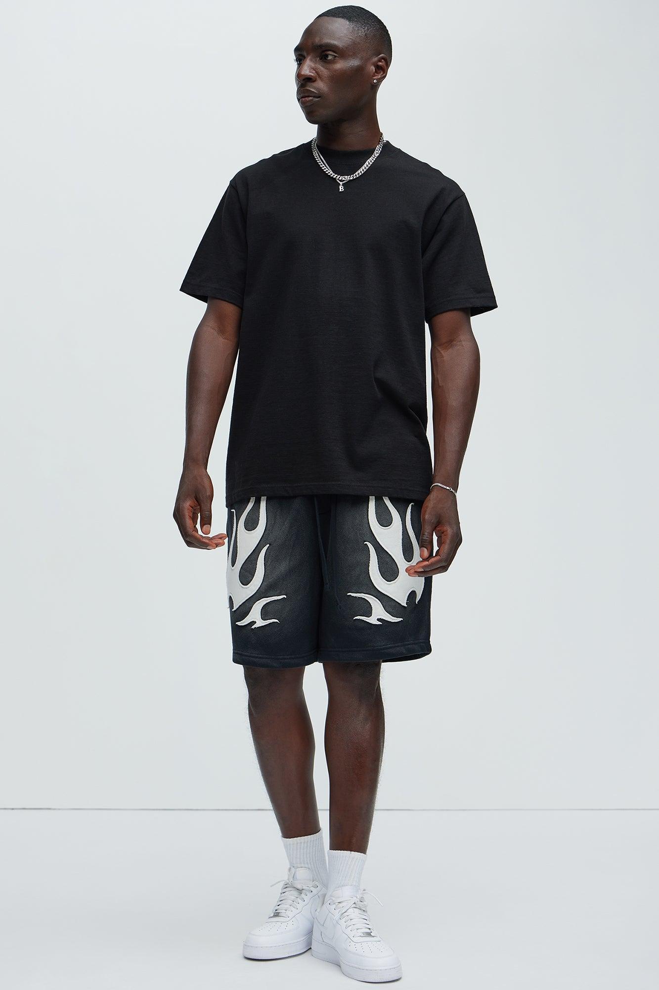 Flame Time Tyson Relaxed Shorts - Black Product Image