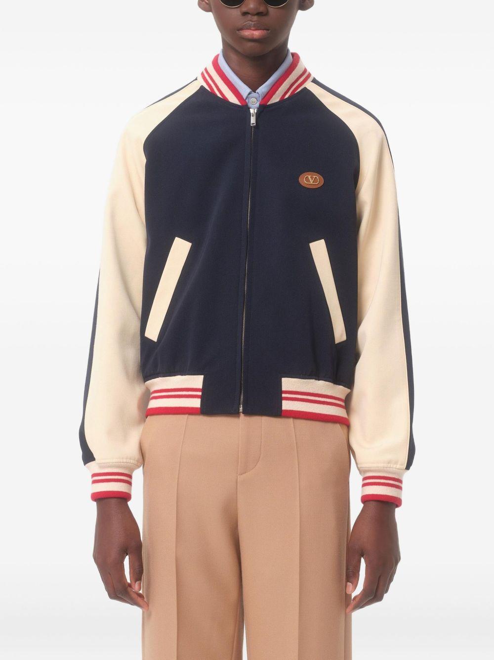 VALENTINO La Chat De La Maison Wool Bomber Jacket In Black Product Image