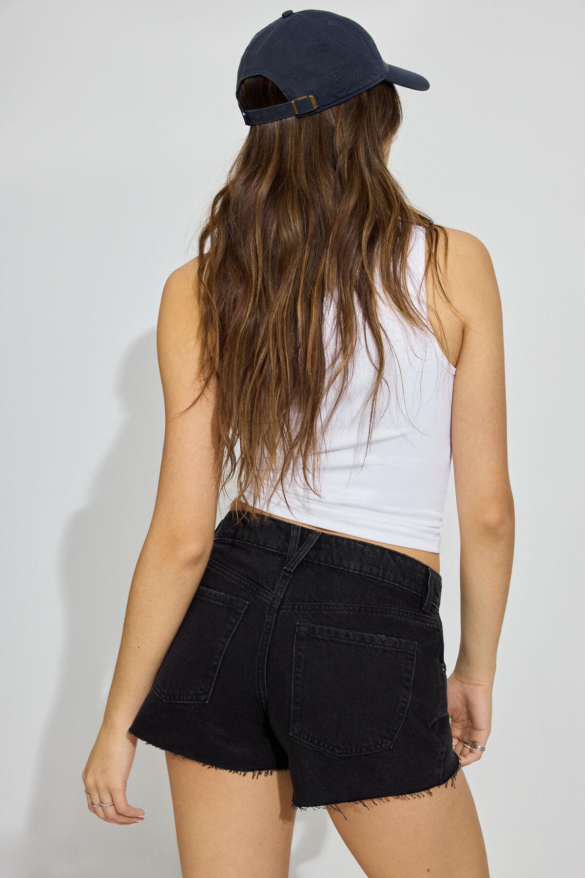 Denim Relaxed A-Line Shorts Product Image
