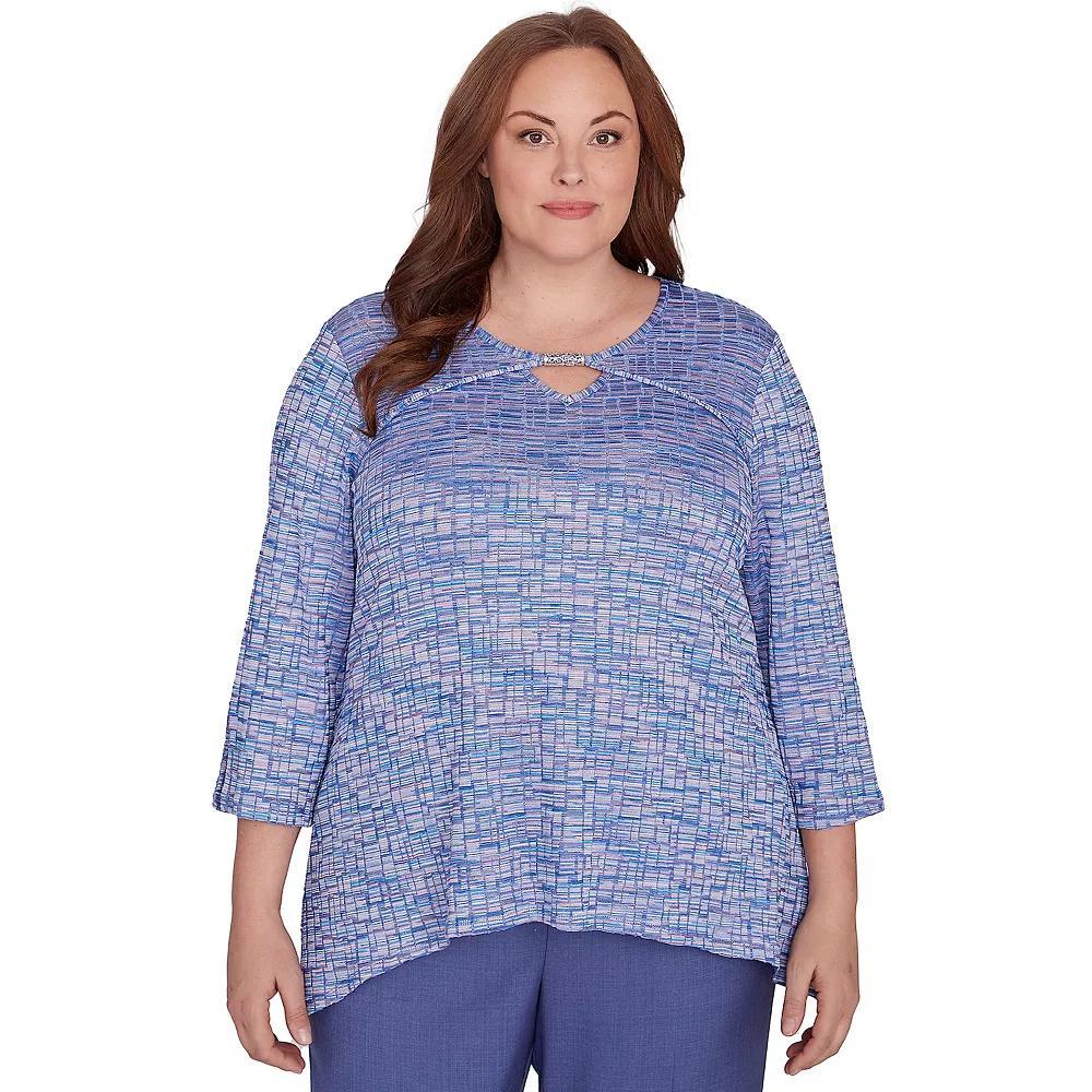 Plus Size Alfred Dunner Space Dye Top, Women's, Size: 2XL, Wisteria Product Image