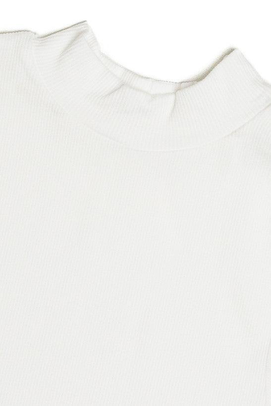 White Mock Neck Crop Tank Product Image