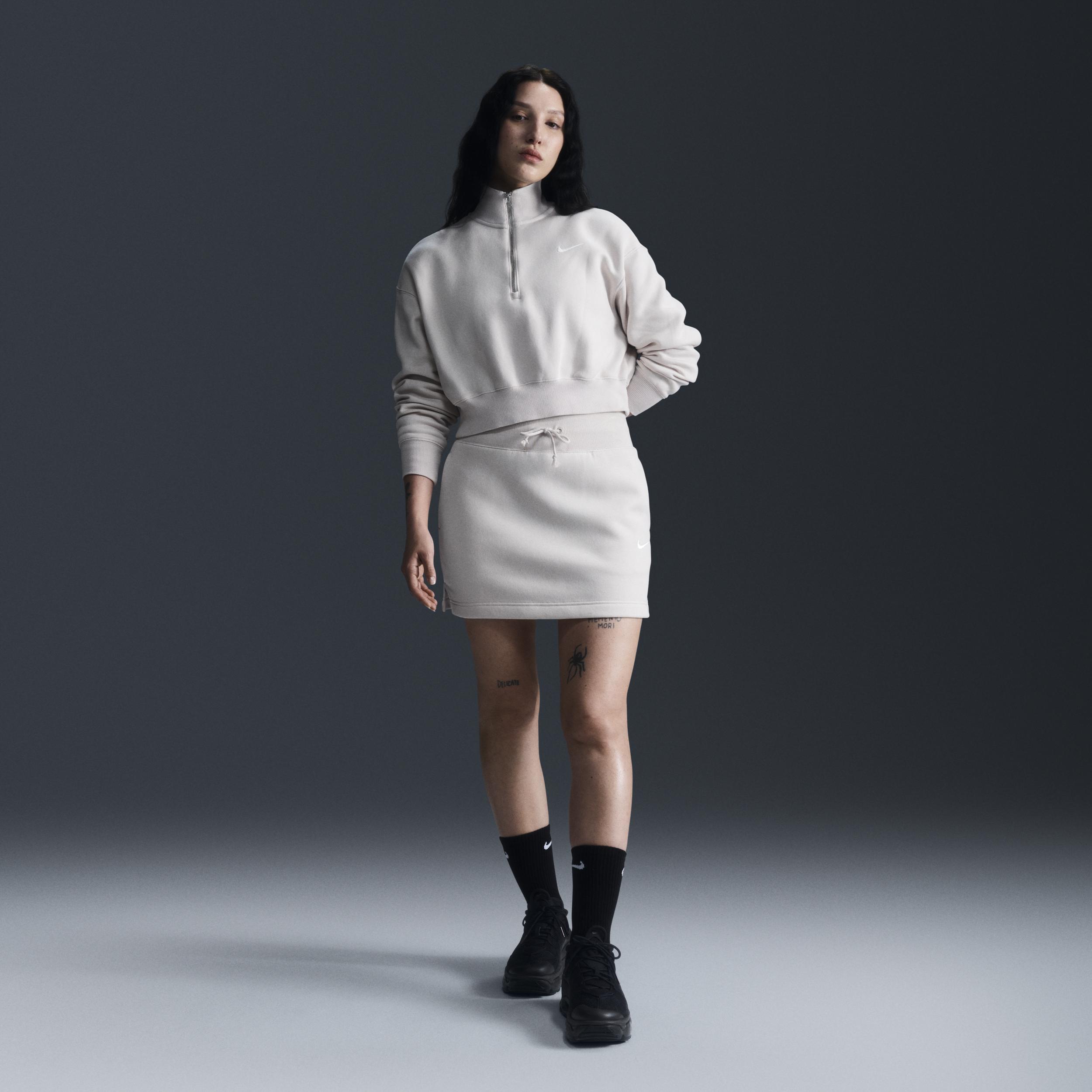 Nike Sportswear Phoenix Fleece Women's 1/4-Zip Cropped Sweatshirt Product Image