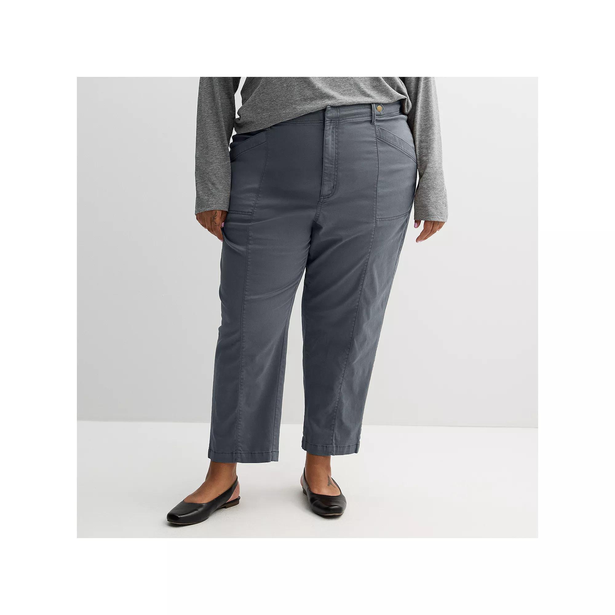 Plus Size Sonoma Goods For Life® Twill Utility Pants, Women's, Size: 5XL, Filigree Product Image