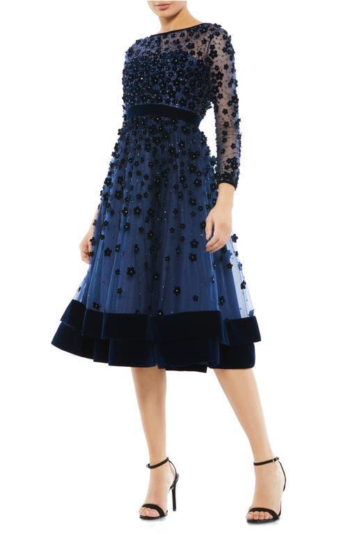 Womens Floral Appliqu Tea Dress Product Image