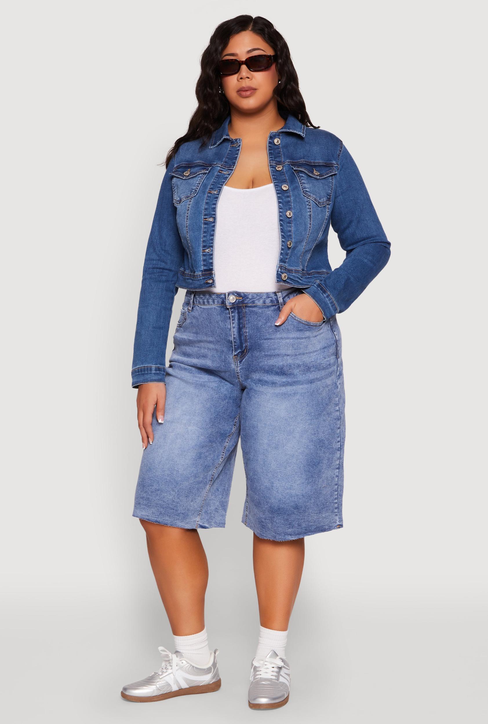 Womens Plus Size WAX High Waisted Bermuda Shorts Product Image