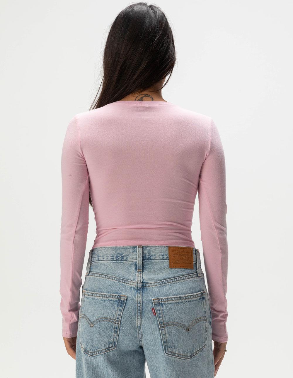 TILLYS Long Sleeve Womens Baby Tee - HEATHER GRAY Product Image