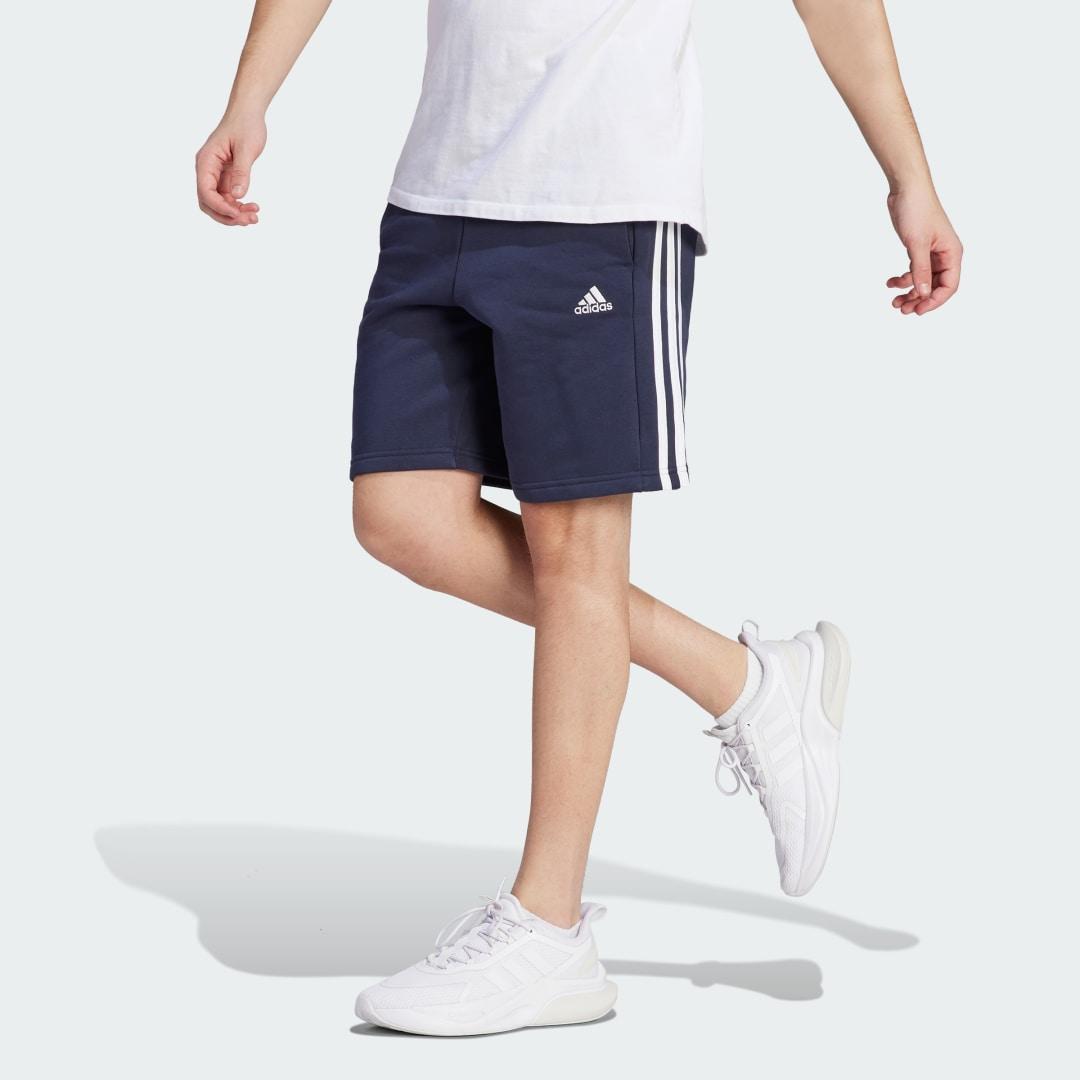 adidas Mens adidas Essentials 3-Stripes Fleece Shorts - Mens Medium Grey Heather Product Image