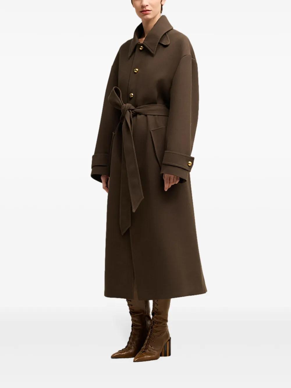 belted wool coat Product Image
