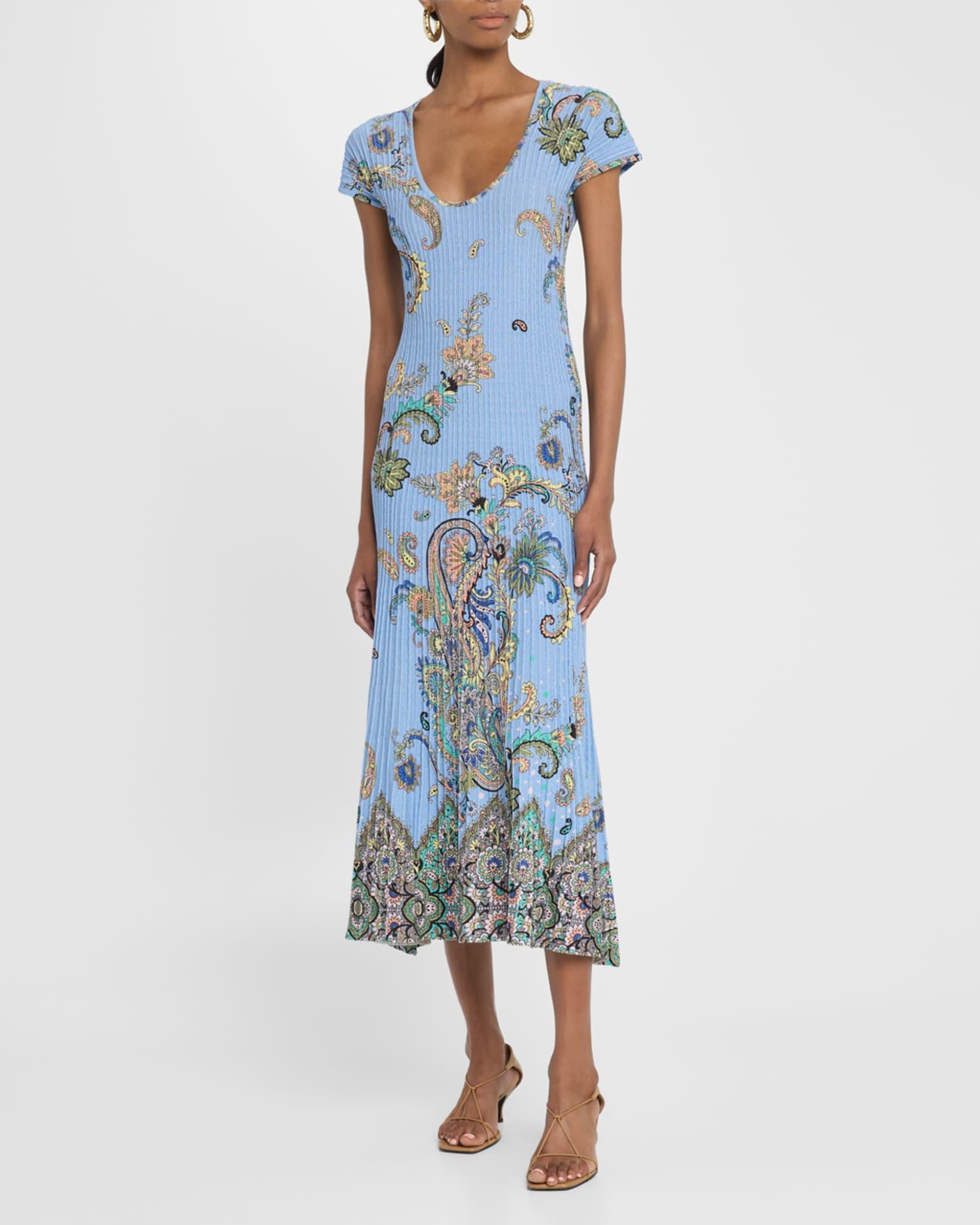 Lucky Charm Print Scoop-Neck Rib Midi Dress Product Image