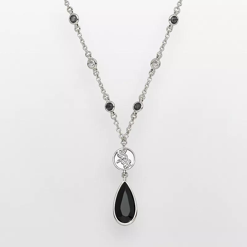 LogoArt Chicago White Sox Silver Tone Crystal Y Necklace, Women's, Size: 18" Product Image