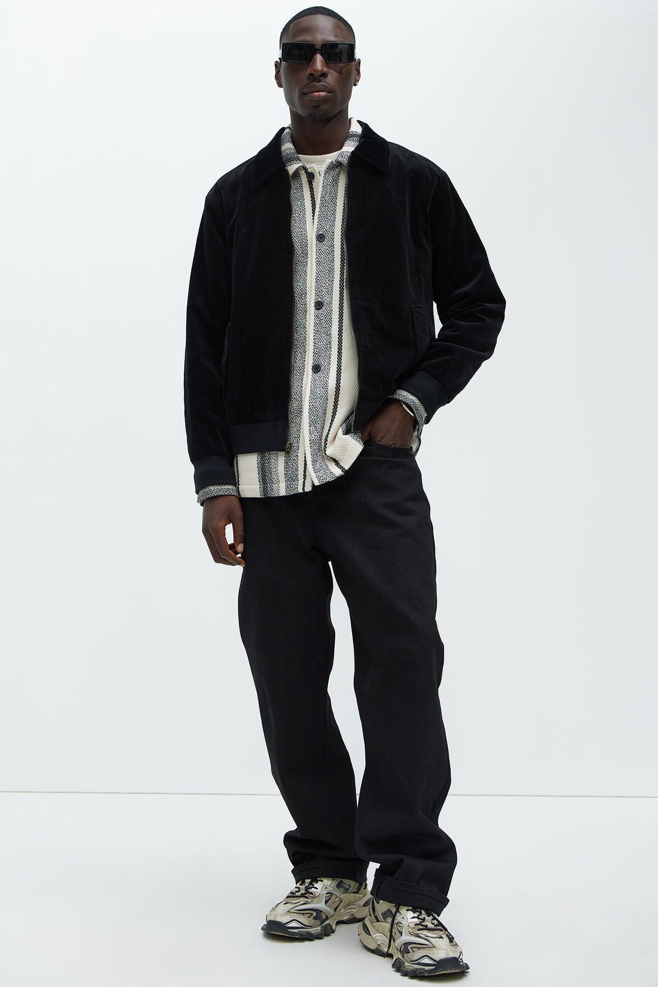 Anderson Corduroy Zip Jacket - Black Product Image