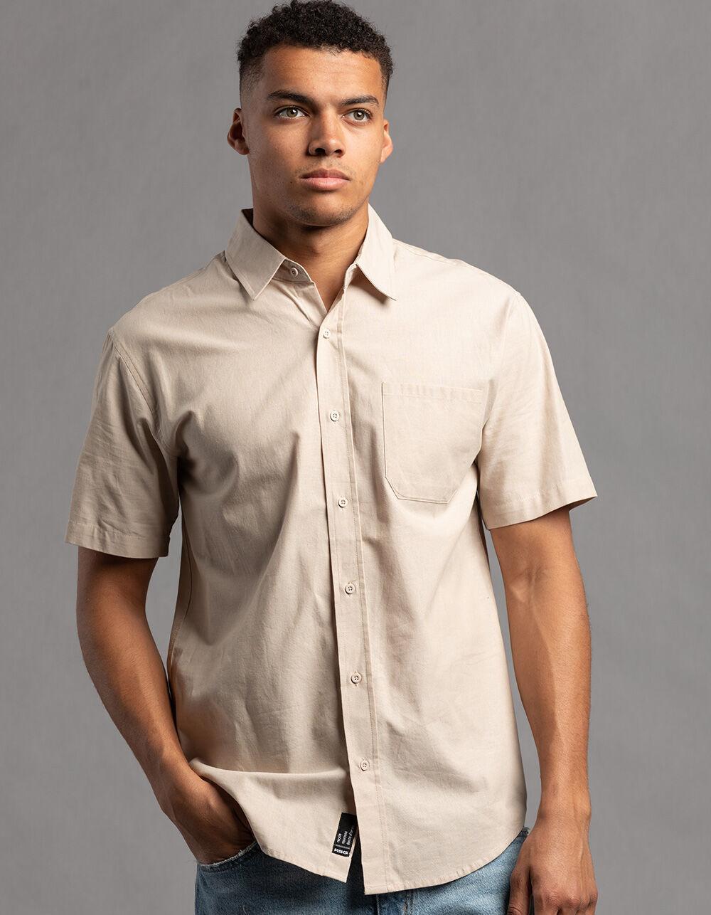 RSQ Mens Solid Chambray Button Up Shirt - GRAY Product Image