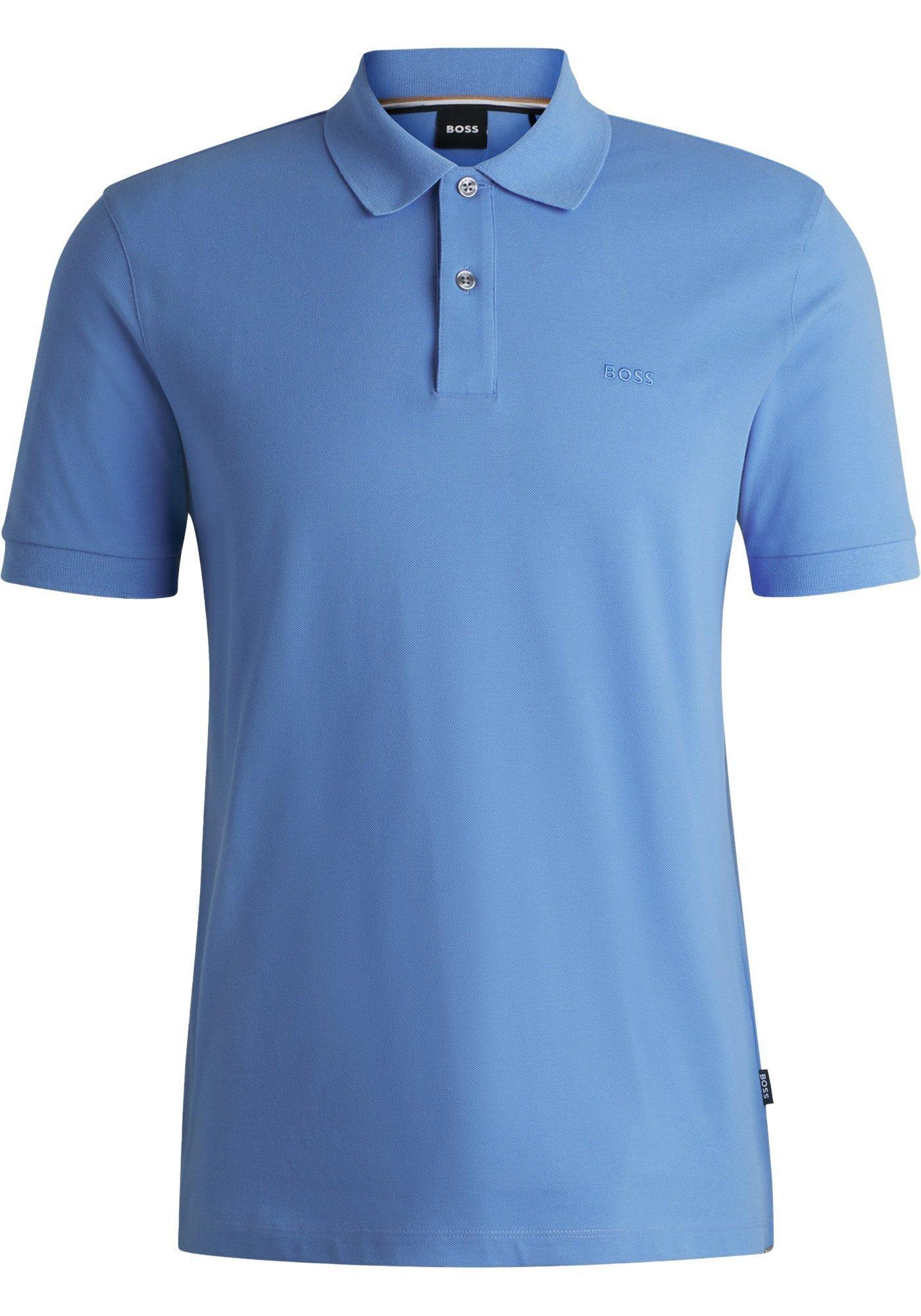 HUGO BOSS Short-sleeved Polo Shirt In Blue Product Image