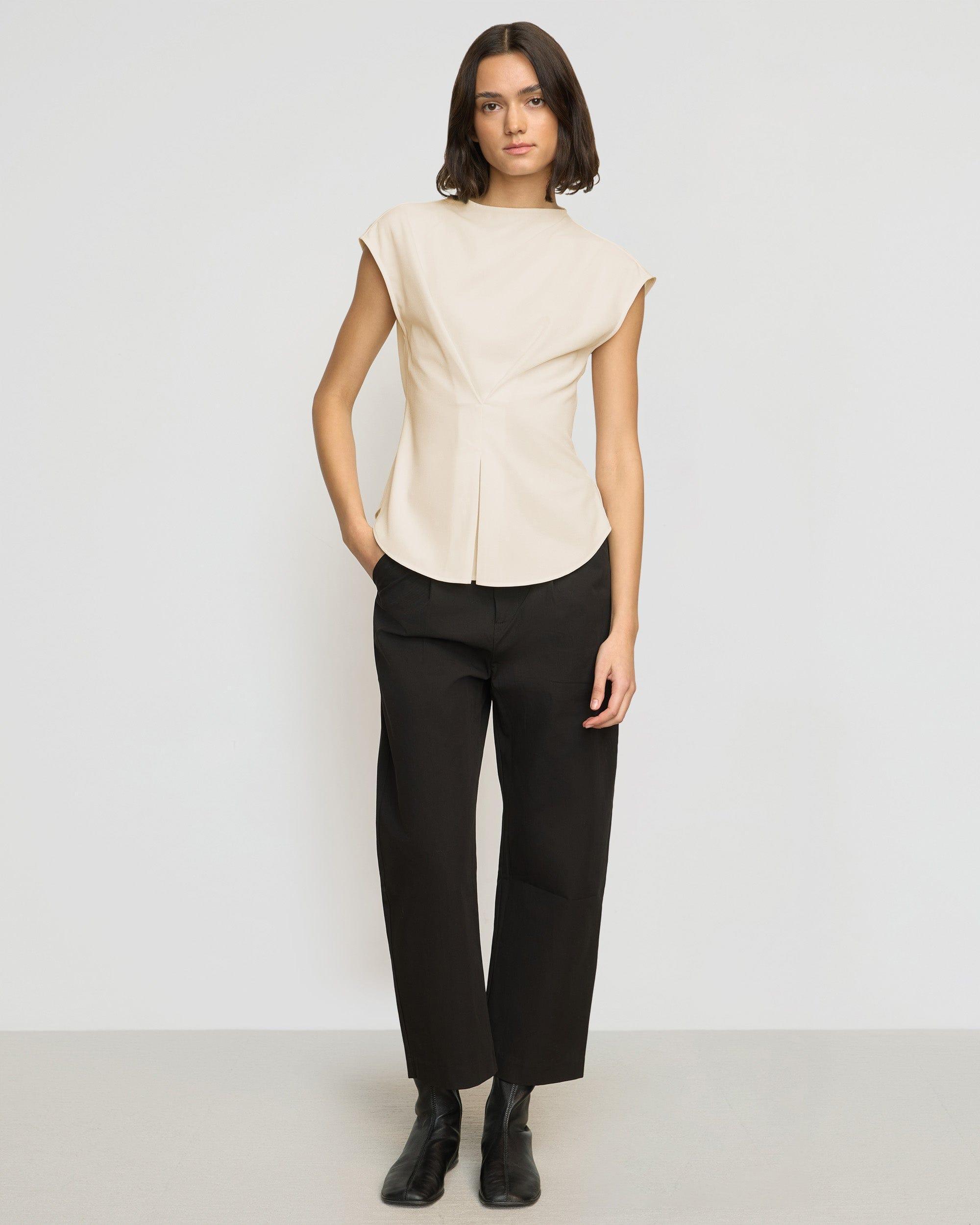 Jacqueline Semi-Sheer Crepe Blouse Product Image