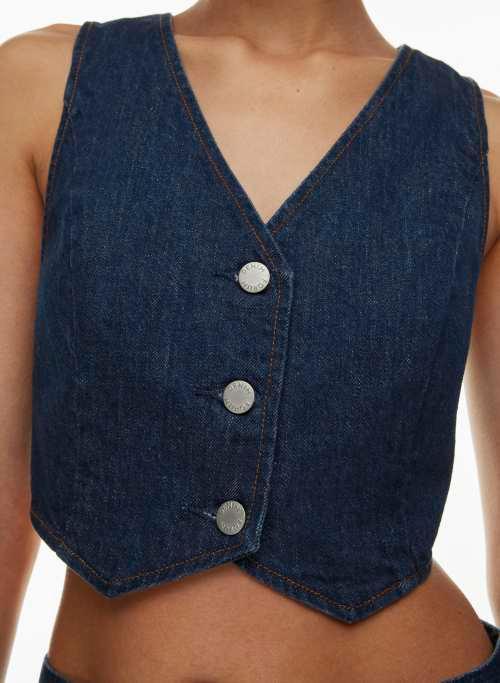 the 90s mia cropped denim vest Product Image