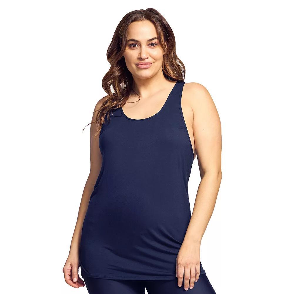 Plus Size Mazu Swim Ultra Soft Racerback Cover Up Tank Top, Women's, Size: 1XL, Blue Product Image