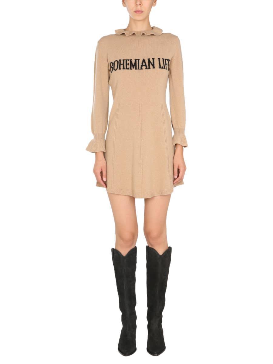 ALBERTA FERRETTI Mini Dress In Beige Product Image