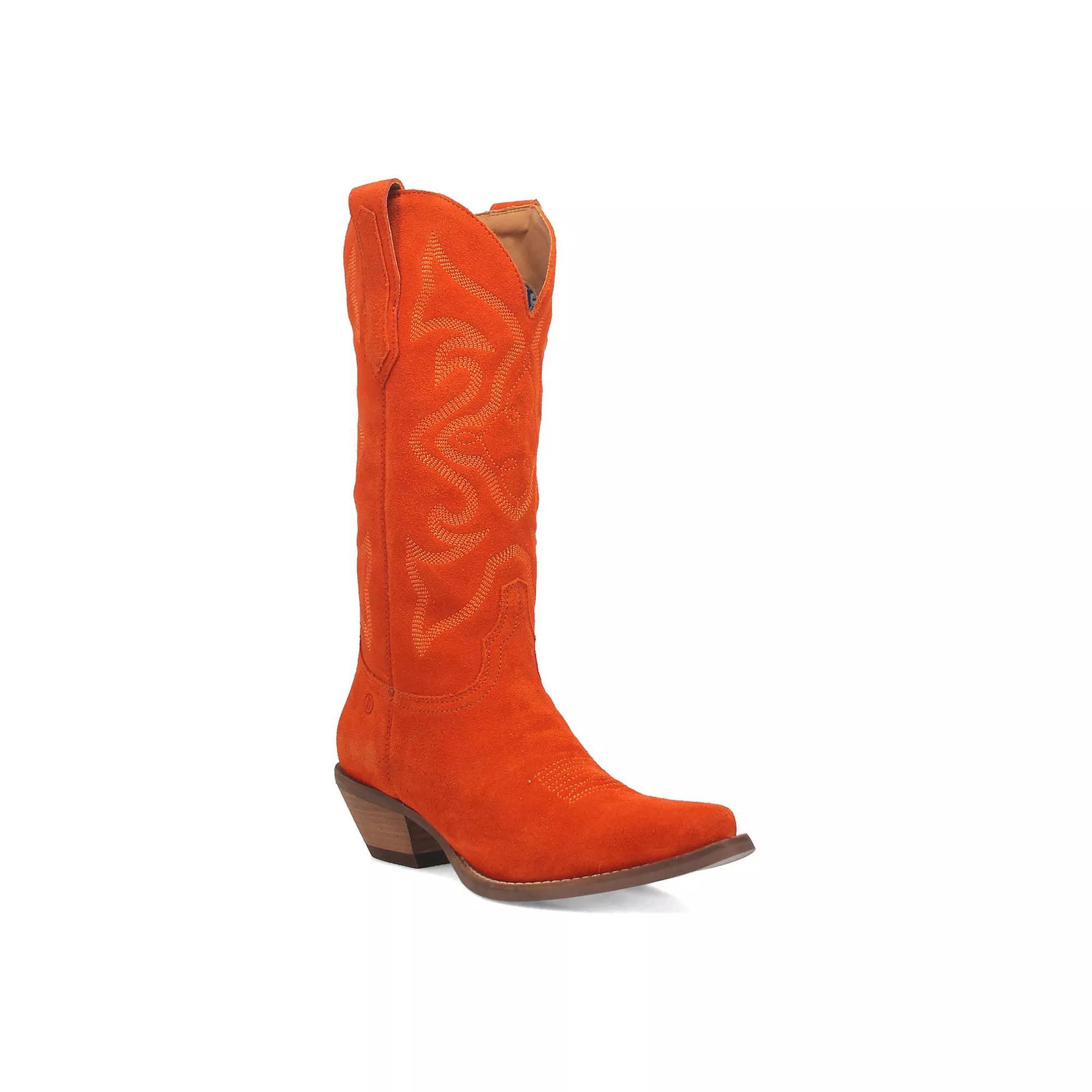Dingo Out West Women's Suede Cowgirl Boots, Size: 8.5, Orange Product Image