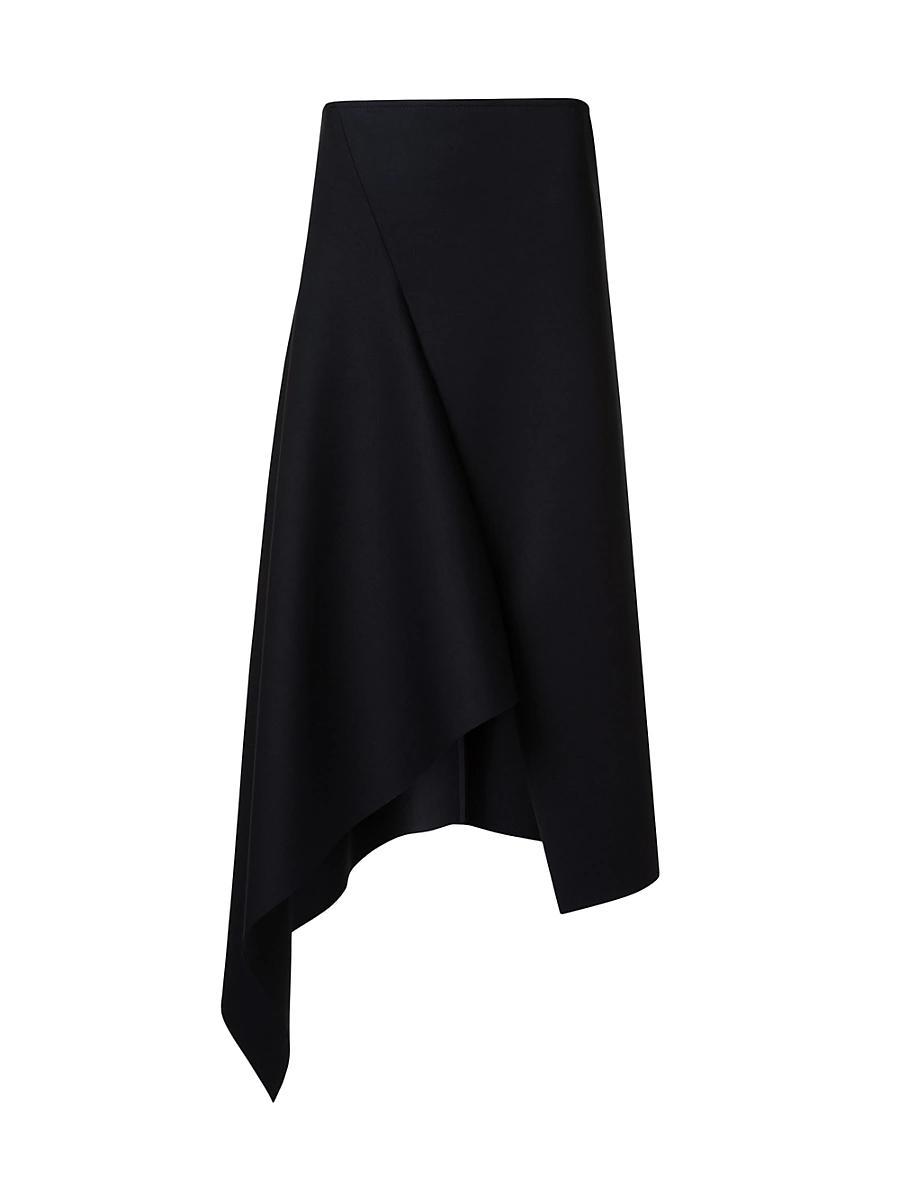 Womens Neoprene Asymmetric Midi-Skirt Product Image